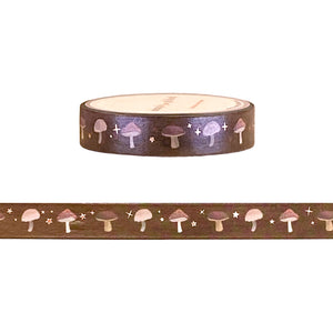 Cozy Chronicles Mushrooms washi (10mm + rose gold foil)