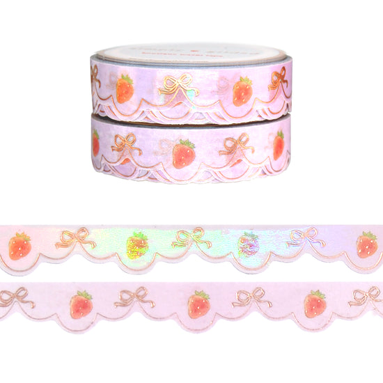 Sakura Sweet Purple Lacy Diecut set of 2 washi (12mm + rose gold foil / overlay)
