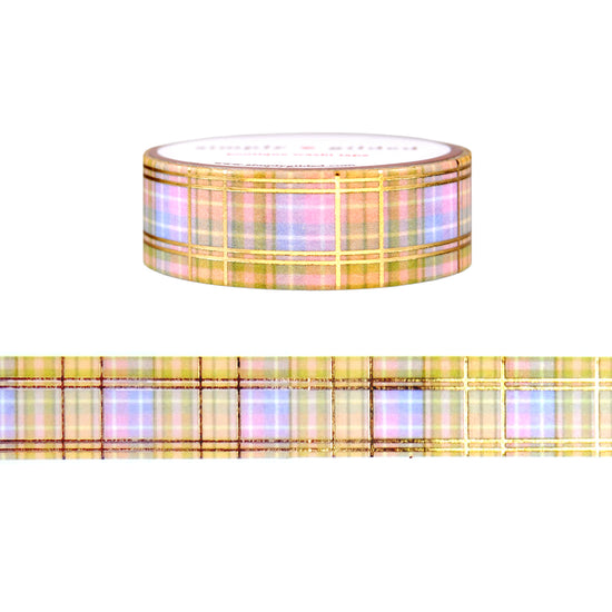 Irish Cliffs Plaid washi (15mm + light gold foil)