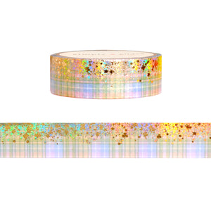 Irish Cliffs Stardust washi (15mm + light gold / light gold holographic foil)