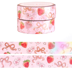 Sakura Sweet Pattern set of 2 washi (15mm + rose gold foil / overlay)