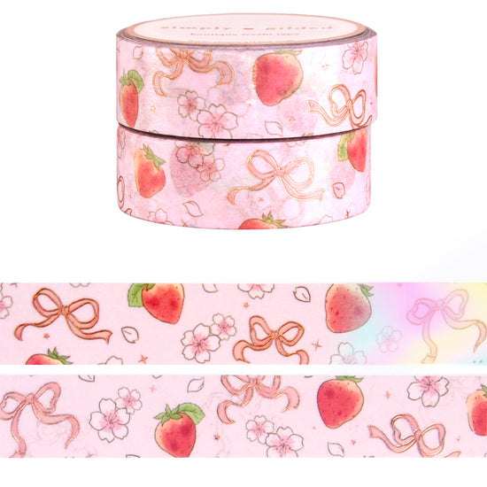 Sakura Sweet Pattern set of 2 washi (15mm + rose gold foil / overlay)