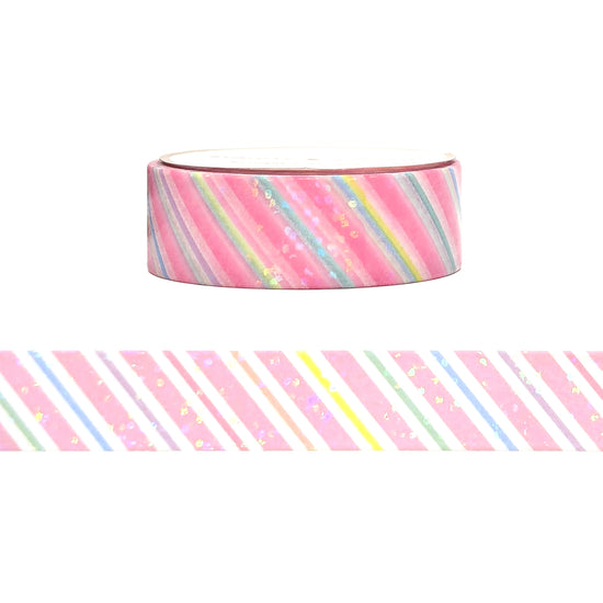 Salt Air Fair Candy Stripe washi (15mm + bubble overlay)