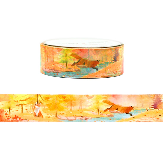 The Cascades Fox washi (15mm + light gold foil)