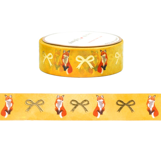 The Cascades Bow & Fox washi (15mm + light gold foil)