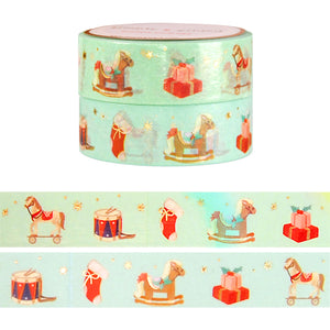 Velveteen Toys set of 2 washi (15mm + light gold foil)