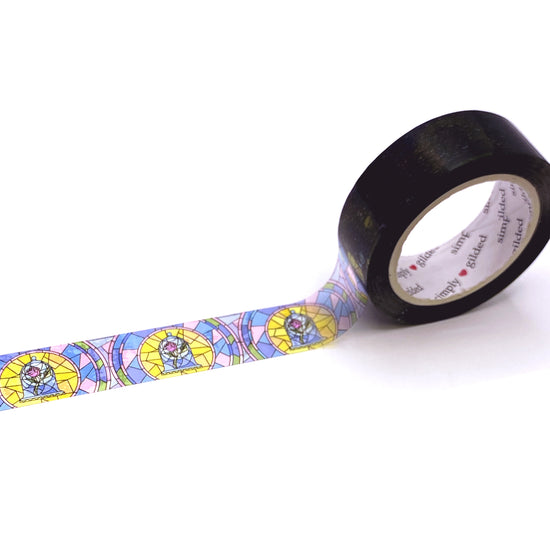 Enchanted Stained Glass Rose washi  (15mm)