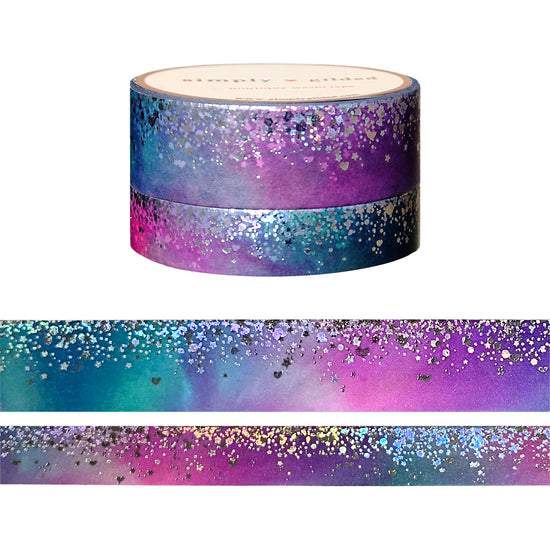 Light Chaser Stardust washi set (15/10mm + silver foil / silver holographic foil)