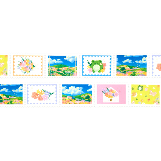 Wildflower Stamps washi (25mm + light gold foil)