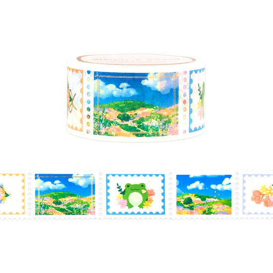 Wildflower Stamps washi (25mm + light gold foil)