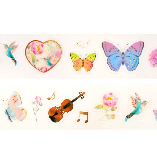 Hummingbird Song PET tape (30mm + rose gold foil)