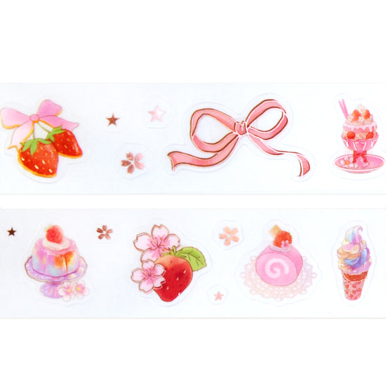 Sakura Sweet PET tape (30mm + rose gold foil)