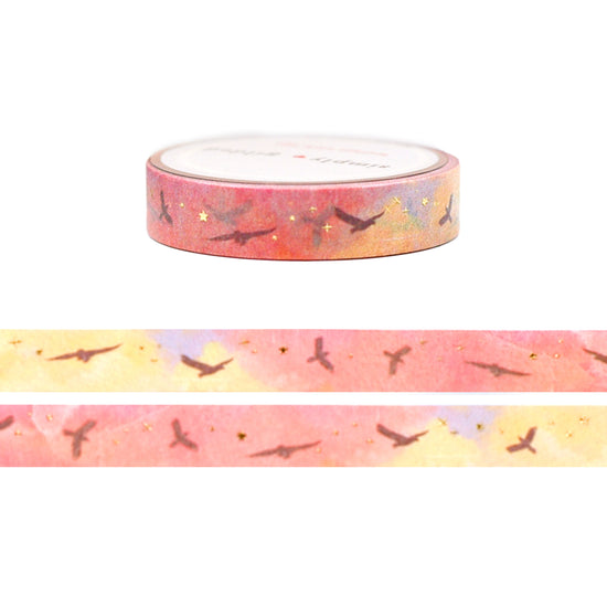 The Cascades Soaring Birds washi (10mm + light gold foil)