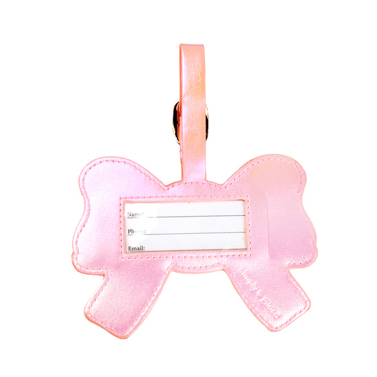 Bow Luggage Tag (light gold hardware)