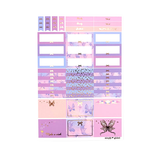 Sugar Plum Fairy Luxe Sticker Kit + date dots & deco sheet (rose gold foil)