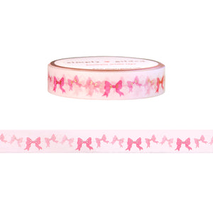 Coquette Birthday Bow Garland washi (10mm + satin gold foil)