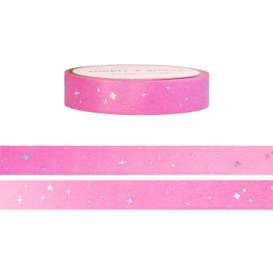 Pink Starry washi (10mm +  pink holographic foil)