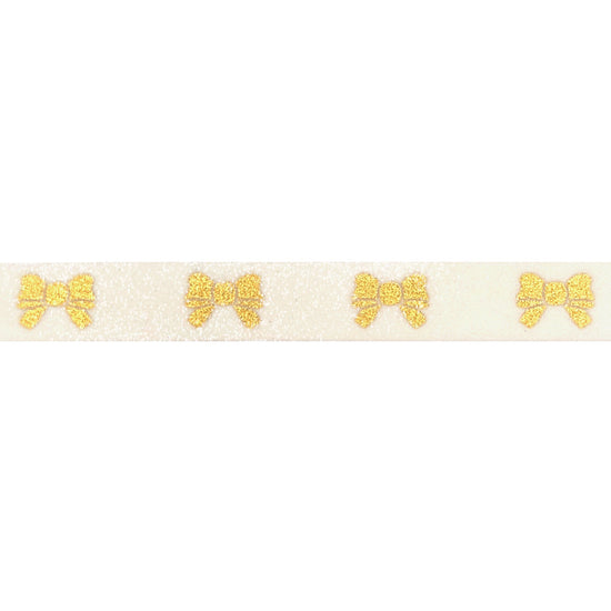 12 Days of Simply Gilded White Puffy Bow washi 10mm + (light gold foil / glitter) (Item of the Week)