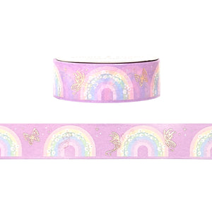Sugar Plum Fairy Rainbow washi (15mm + rose gold foil)