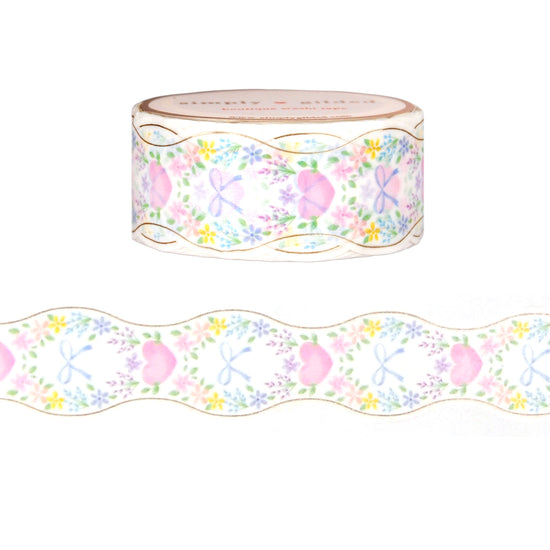 Floral Whimsy Diecut Rainbow Florals washi (20mm + satin gold foil)