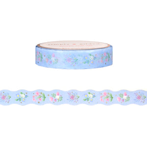 Floral Whimsy Diecut wavy Buds washi (10mm + satin gold foil)