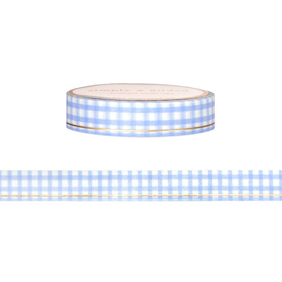 Floral Whimsy Gingham washi (10mm + satin gold foil)