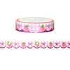 Gingham Strawberry Scallop washi (10mm + light pink foil)