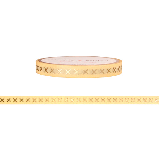 Floral Whimsy Cross Stitch washi (6mm + satin gold foil)