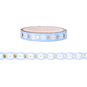 Floral Whimsy Diecut Wavy Daisy washi (7.5mm + satin gold foil)