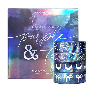 Purple & Teal Galaxy 35.0 Boxed Set (silver holographic foil + iridescent overlay)