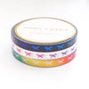 Rainbow Trio Horizontal Bow washi set of 3 (5mm + Black/White/Rainbow)