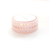Perforated Moon Phase Classic Pink washi set of 3 (6mm + light gold / rose gold / silver holographic foil)
