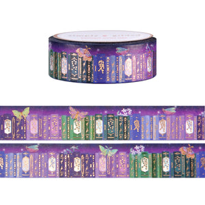 Afterglow Bookshelf washi (15mm + rose gold foil)