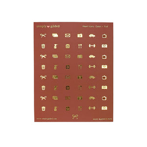Cardinal Red Heart Icons (Basics + light gold foil)(Item of the Week)