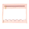 Classic Pink Scallop Pouch (light gold hardware)