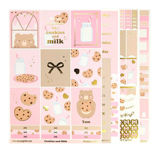 Cookies & Milk Luxe Sticker Kit & date dots (light gold foil)