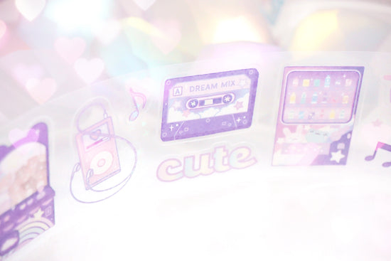 Electric City PET tape (50mm + sparkle star overlay)