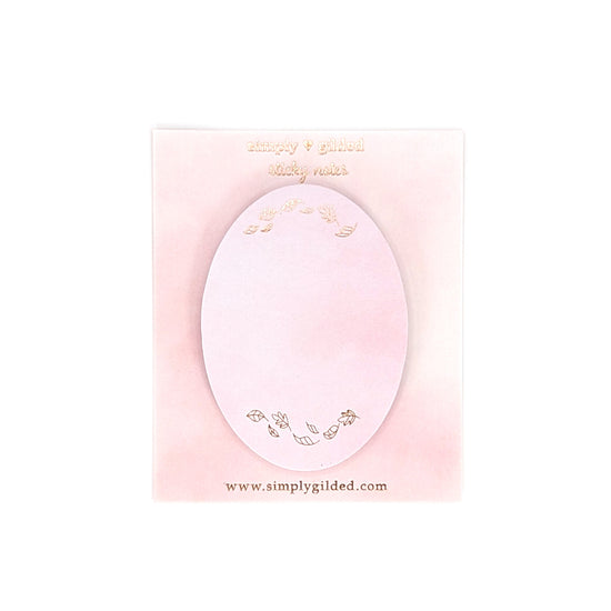 Sweet Fall Oval Sticky Notepad (rose gold foil)