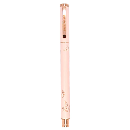 Sweet Fall with Swirling Leaves Engraved Gel Ink Pen (rose gold hardware)