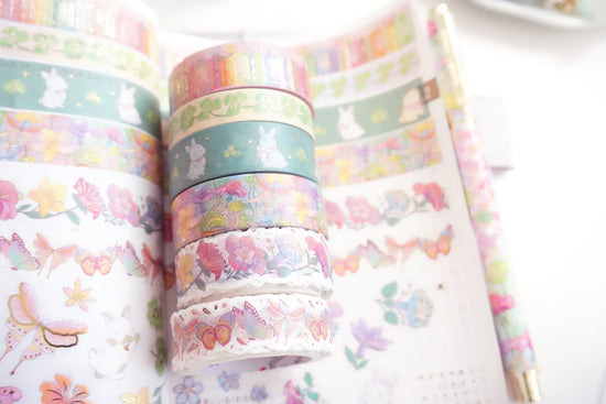 Flora Full Washi Box (light gold foil)