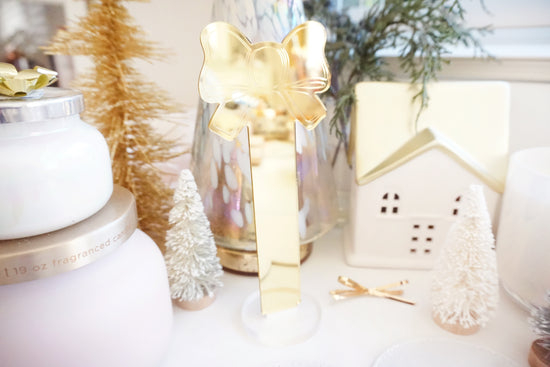 Simply Gilded Light Gold Bow washi stand