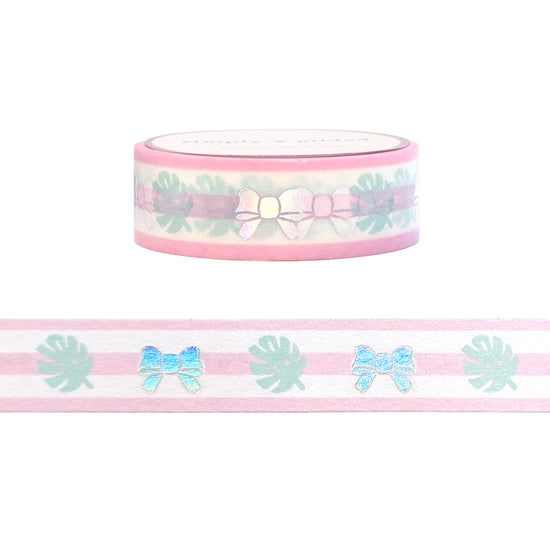 Palms & Bows Washi (15mm + silver holographic foil)