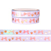Purrrty Paws & Bows washi set of 2 (10mm + rose gold foil / iridescent overlay)