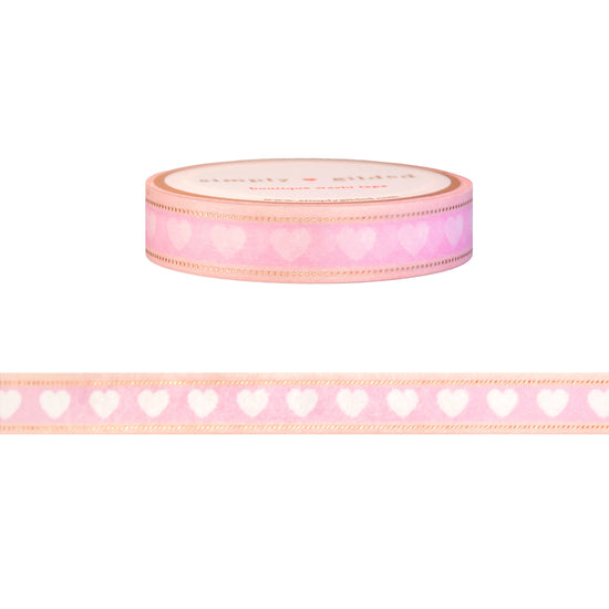 Valentine's Fair Isle Heart Stitch washi (10mm + rose gold foil)
