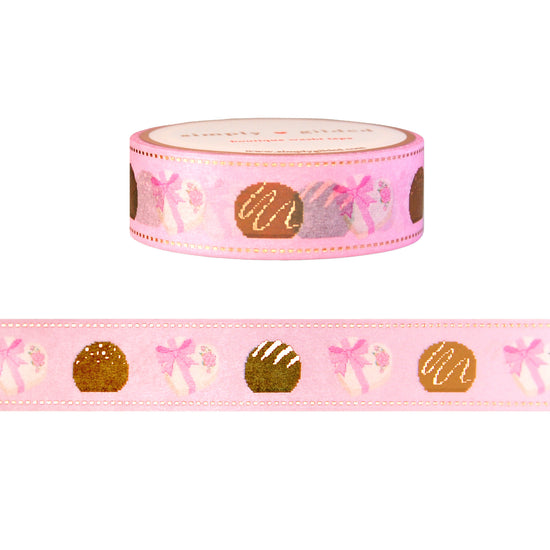 Valentine's Fair Isle Bonbons washi (15mm + rose gold foil)