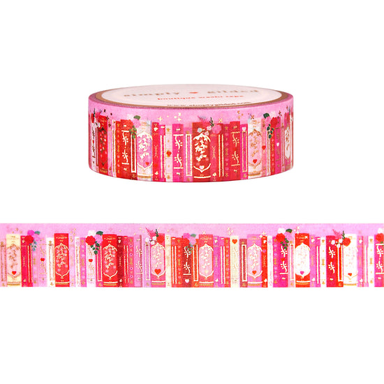 Valentine's 2.0 Bookshelf washi (15mm + rosy pink foil)