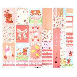 Cottagecore Juniper Luxe Sticker Kit + date dots (light gold foil)