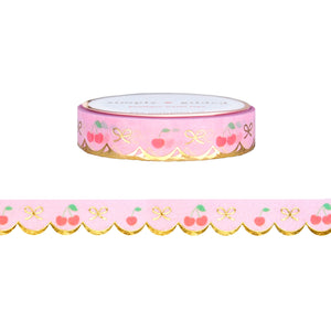 Cherry Scallop washi (10mm + light gold foil)