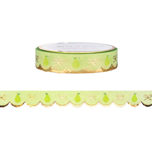 Pear Scallop washi (10mm + light gold foil)