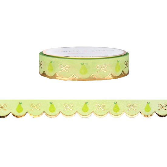 Pear Scallop washi (10mm + light gold foil)